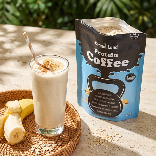 Iced Vanilla Protein Shake recipe made with OrganiiLand