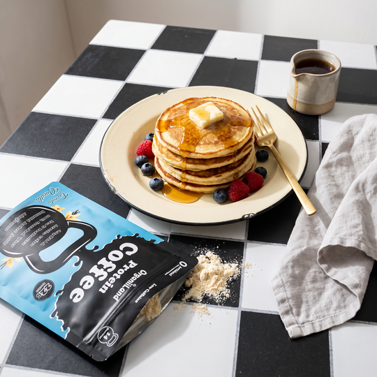 Protein Coffee Pancakes recipe made with OrganiiLand