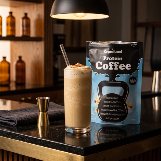 Vanilla Protein Frappé recipe made with OrganiiLand